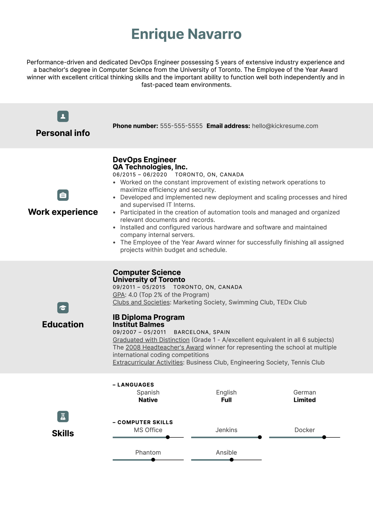 Sample Resume for Experienced Devops Engineer Devops Engineer Resume Sample