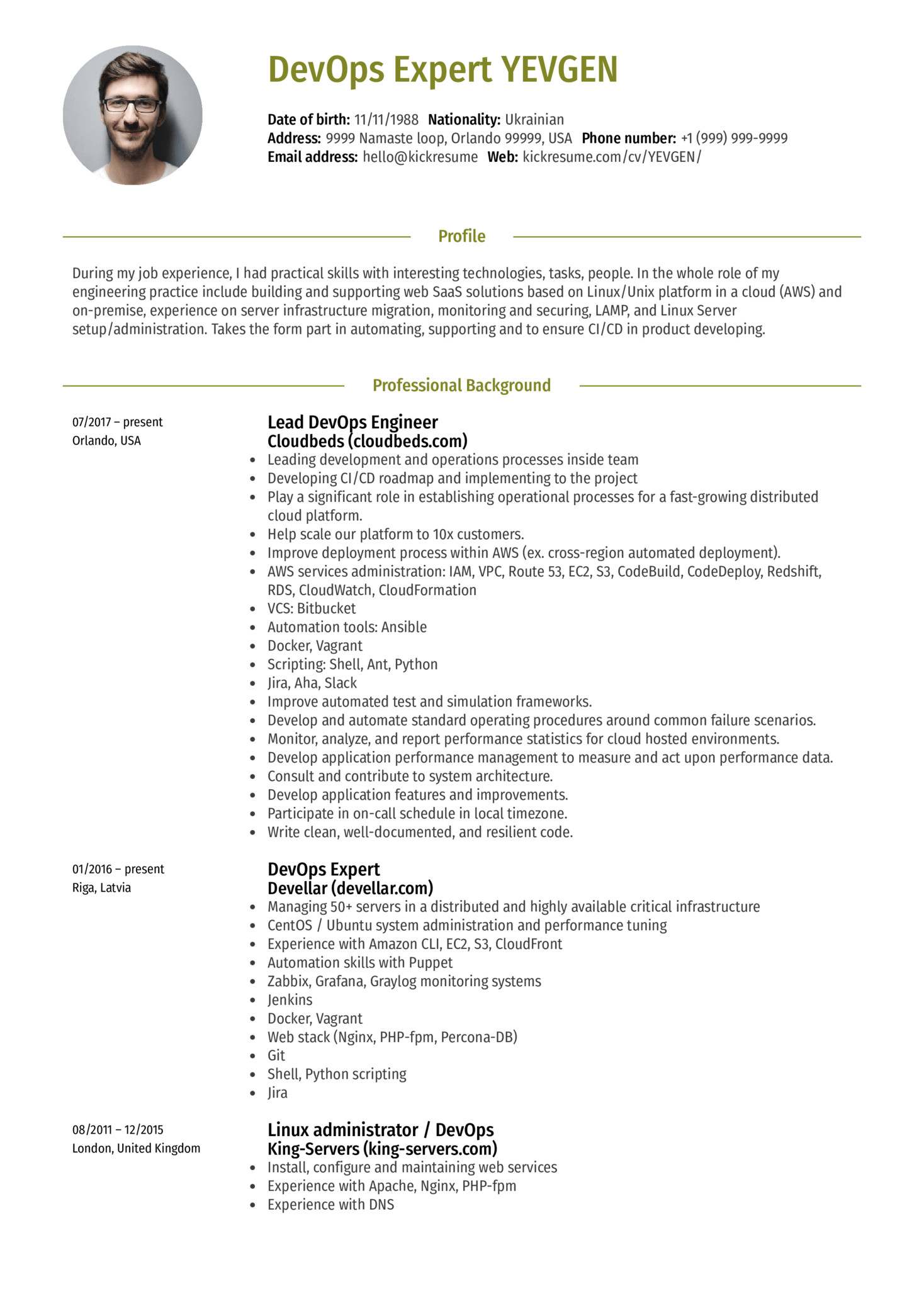 Sample Resume for Experienced Devops Engineer Lead Devops Engineer Resume Sample