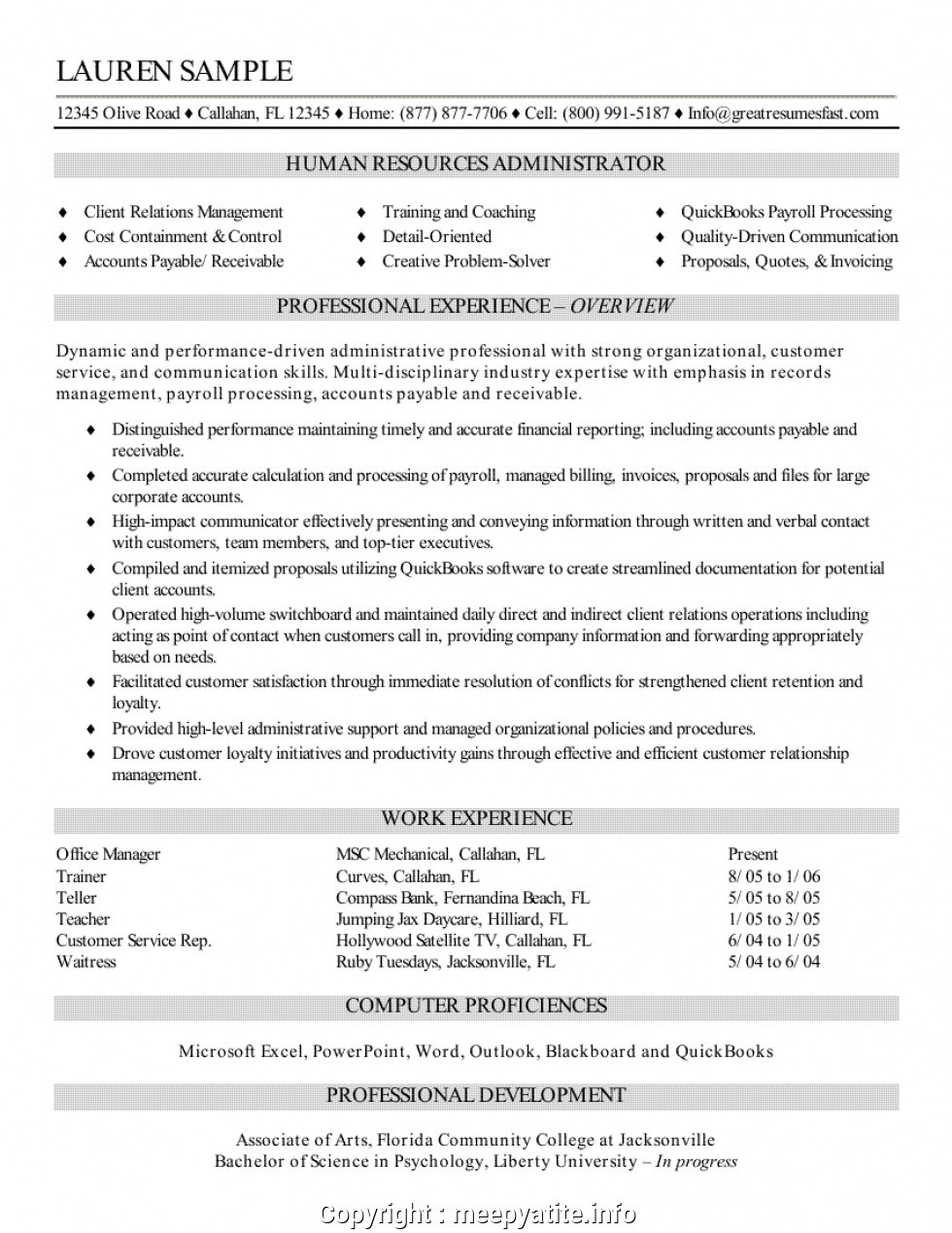 Sample Resume for Experienced Hr Recruiter Print Resume format for Experienced Hr Recruiter Great