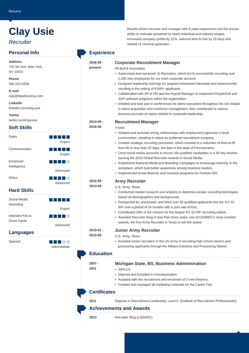 Sample Resume for Experienced Hr Recruiter Recruiter Resume Sample [entry Level It Hr Corporate]