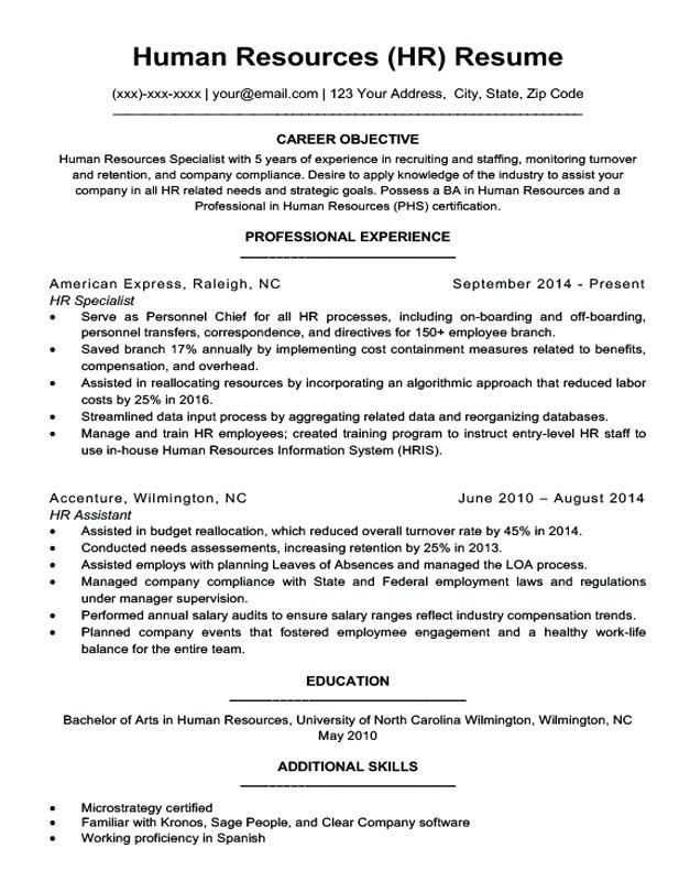 Sample Resume for Experienced Hr Recruiter Sample Hr Resumes Human Resources Hr Resume Sample