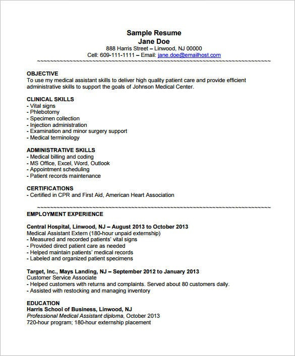 Sample Resume for Medical assistant Externship 5 Medical assistant Resume Templates Doc Pdf Sample Resume for Medical assistant Externship 5 Medical assistant Resume Templates Doc Pdf