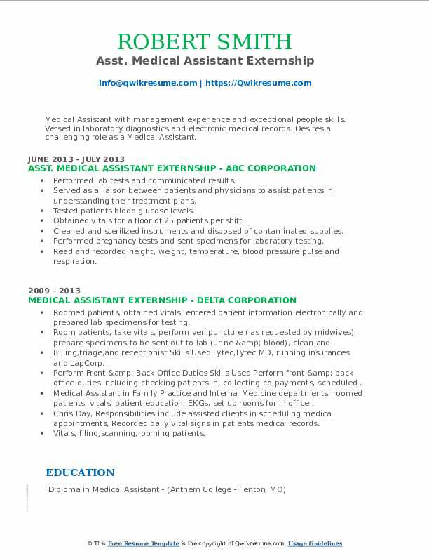 Sample Resume for Medical assistant Externship Medical assistant Externship Resume Samples Sample Resume for Medical assistant Externship Medical assistant Externship Resume Samples