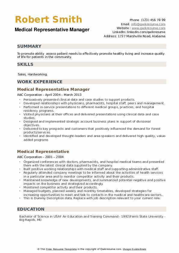 Sample Resume for Medical Representative Applicant Medical Representative Resume Samples Sample Resume for Medical Representative Applicant Medical Representative Resume Samples