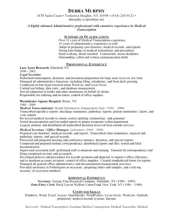 Sample Resume for Medical Transcriptionist without Experience Lebenslauf Vorlage Site Medical Transcription Resume