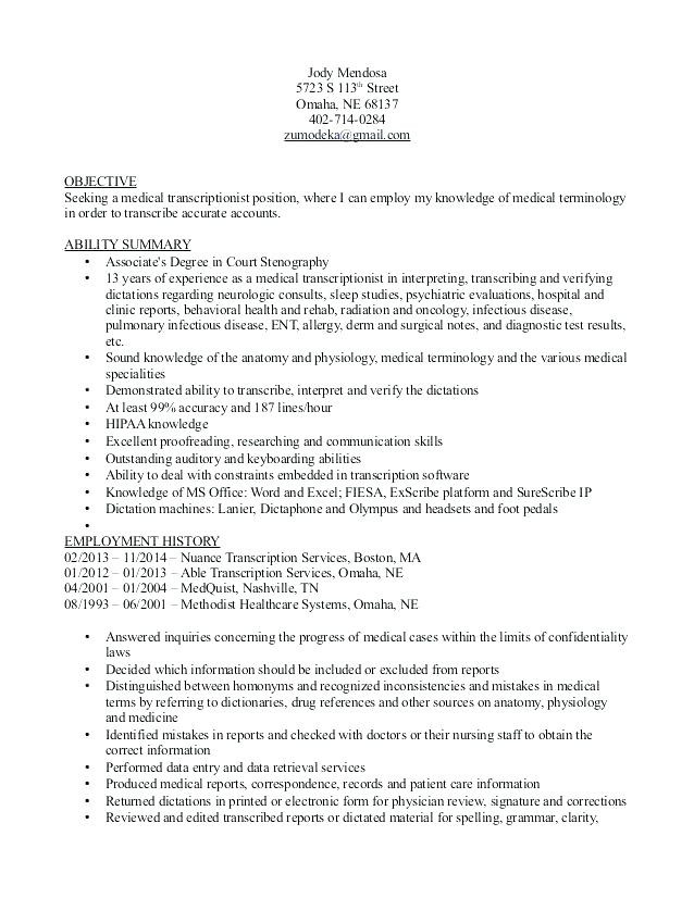 Sample Resume for Medical Transcriptionist without Experience Medical Transcription Resume Samples 2019 Lebenslauf Vorlage