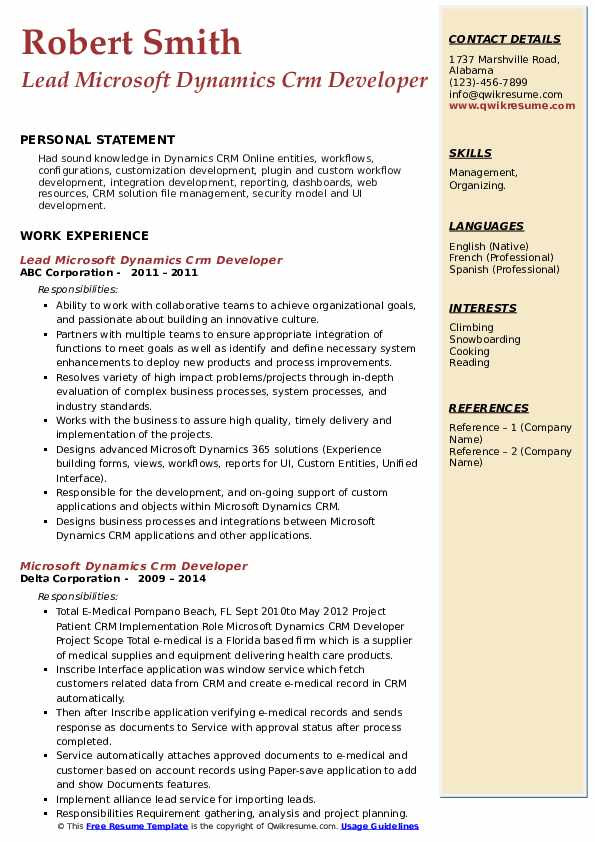 Sample Resume for Microsoft Dynamics Crm Microsoft Dynamics Crm Developer Resume Samples