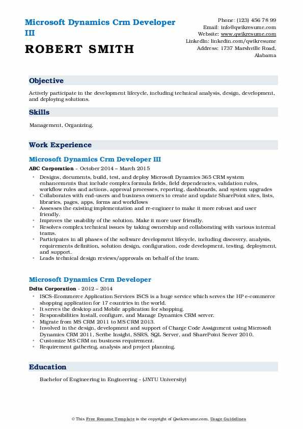 Sample Resume for Microsoft Dynamics Crm Microsoft Dynamics Crm Developer Resume Samples