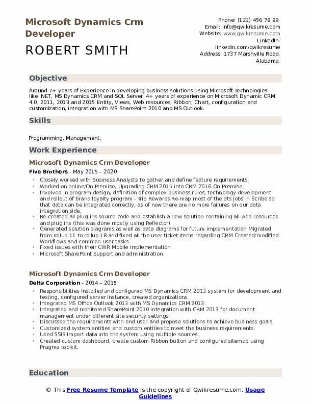 Sample Resume for Microsoft Dynamics Crm Microsoft Dynamics Crm Developer Resume Samples