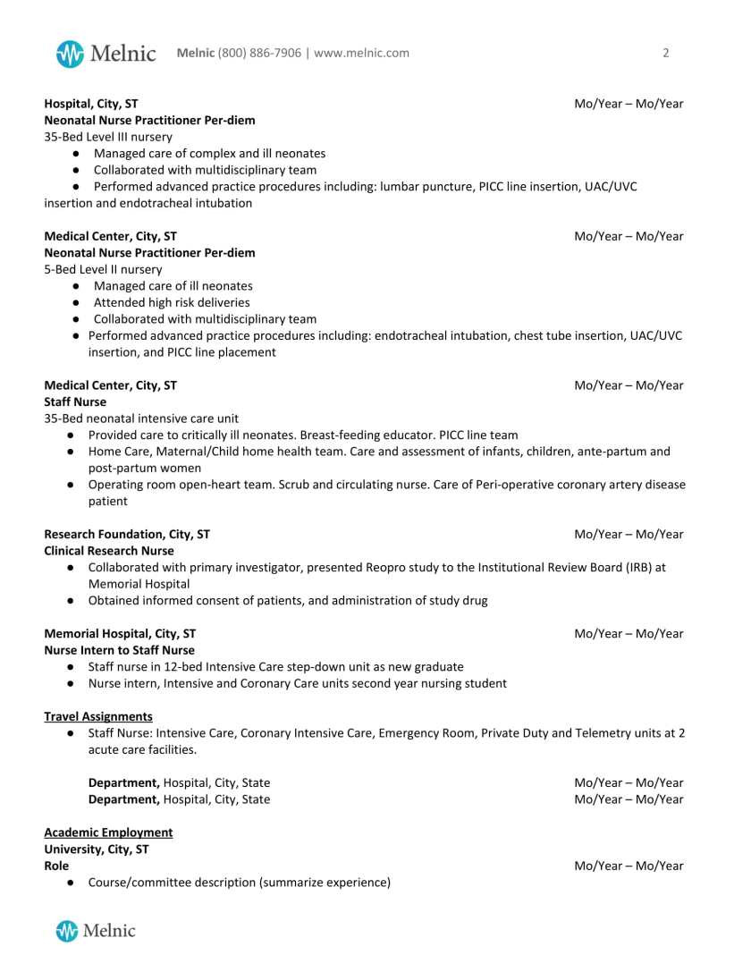Sample Resume for Nurse Practitioner Student Download and Write Your Nnp Resume Sample Resume From Melnic