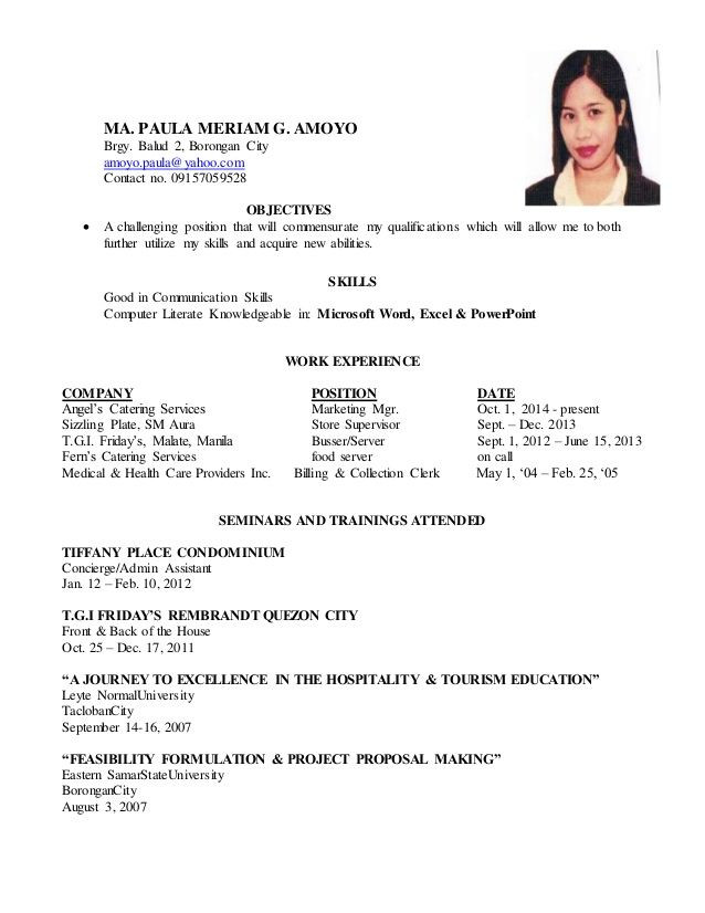 Sample Resume for Ojt Psychology Students Resume for Ojt Psychology Student