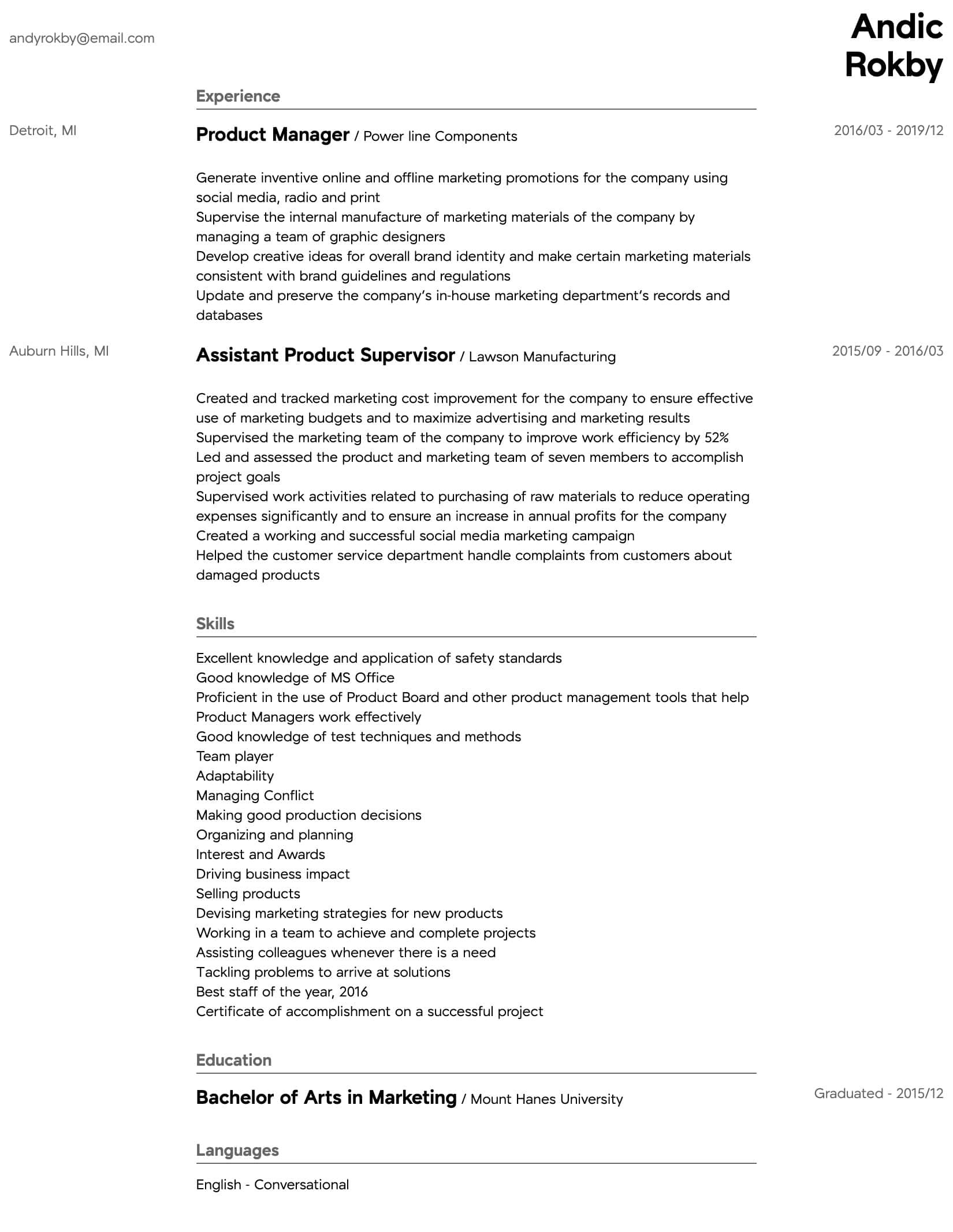 Sample Resume for Print Production Manager Product Manager Resume Samples All Experience Levels Resume …