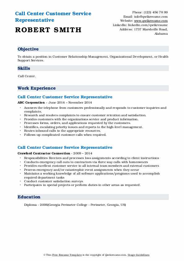 Sample Resume for Telemarketing Customer Service Call Center Customer Service Representative Resume Samples