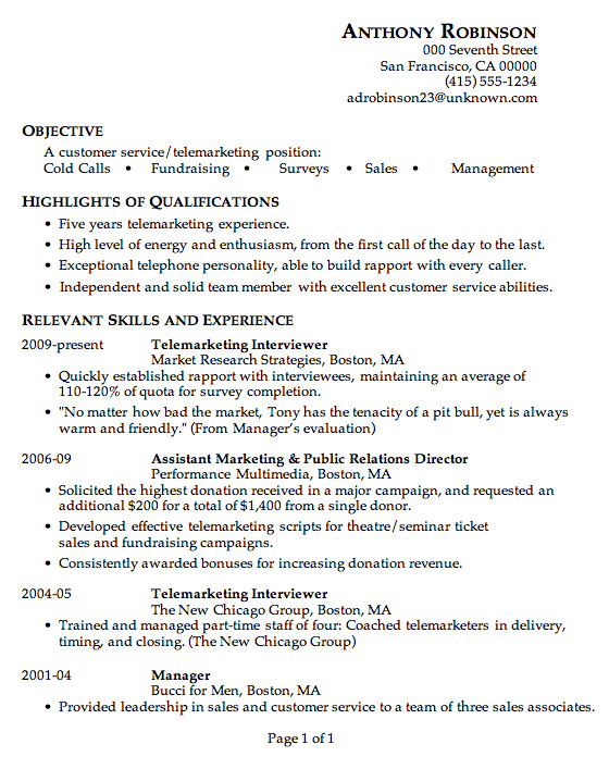 Sample Resume for Telemarketing Customer Service Resume Sample Customer Service Telemarketing