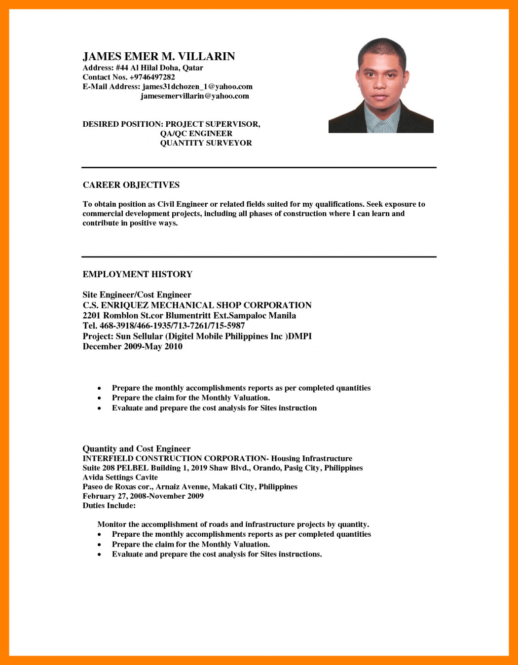 Sample Resume for tourism Fresh Graduates Examples Objectives for Resumes Resume Sample for Ojt