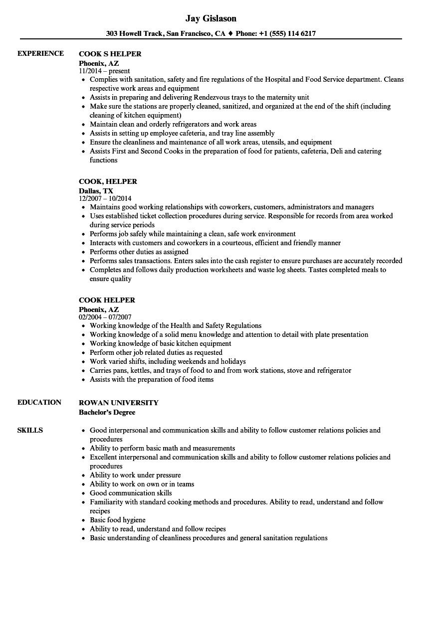 Sample Resume Objective for Kitchen Staff Kitchen Staff Resume Example In 2021 Resume Templates, Job …