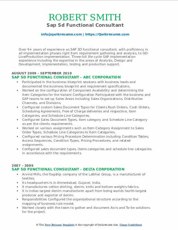 Sap Sd Functional Consultant Resume Sample Sap Sd Functional Consultant Resume Samples Sap Sd Functional Consultant Resume Sample Sap Sd Functional Consultant Resume Samples