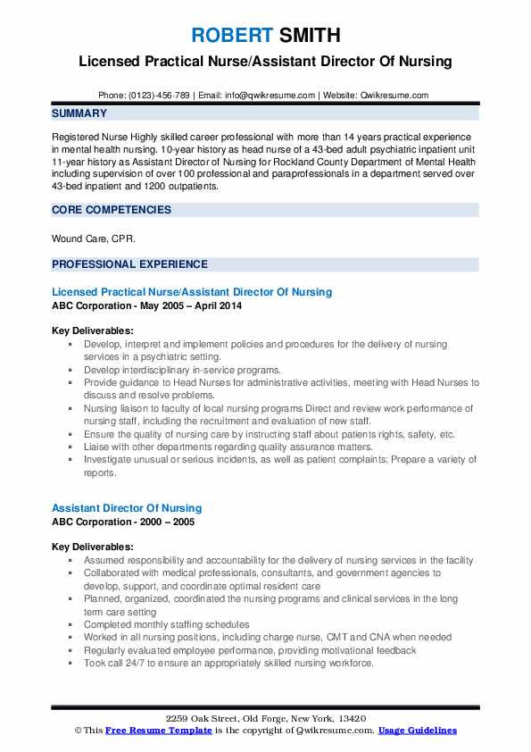 Assistant Director Of Nursing Resume Sample assistant Director Nursing Resume Samples