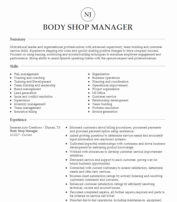 Auto Body Shop Manager Resume Sample Auto Body Shop Manager Resume Example Croppers Auto Center Auto Body Shop Manager Resume Sample Auto Body Shop Manager Resume Example Croppers Auto Center