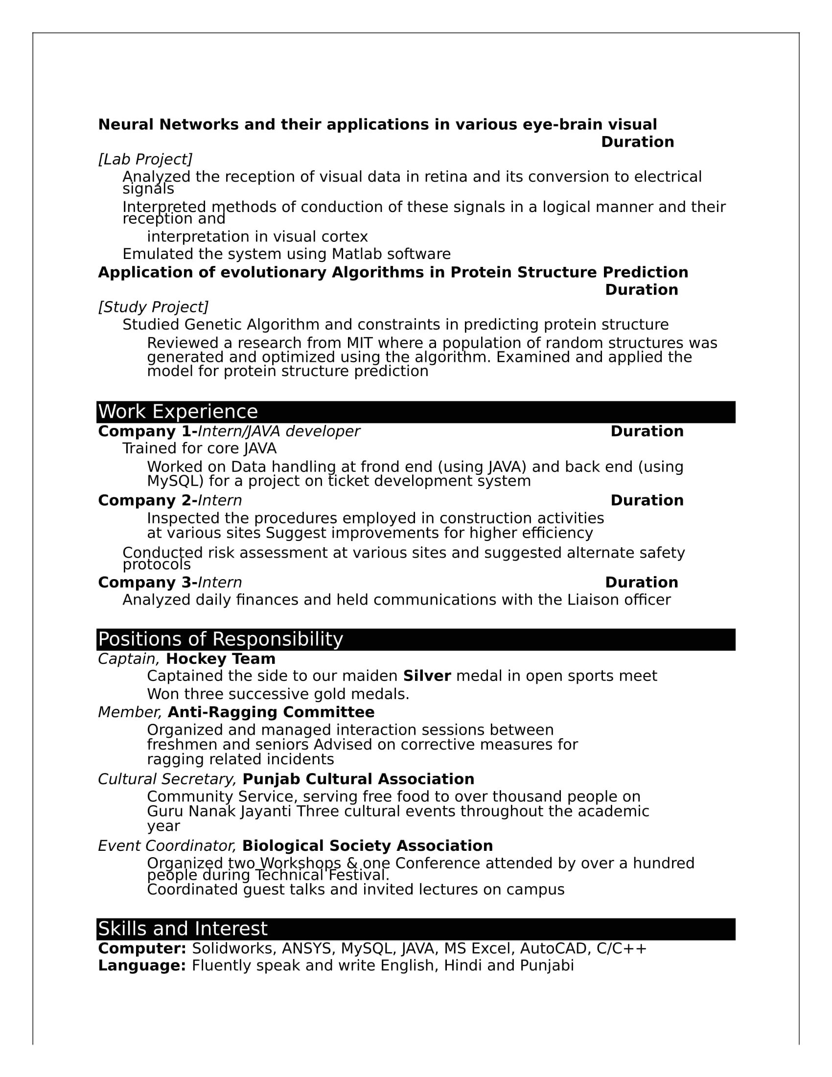 B Tech with Mba Resume Samples B Tech Fresher Resume format Doc Download