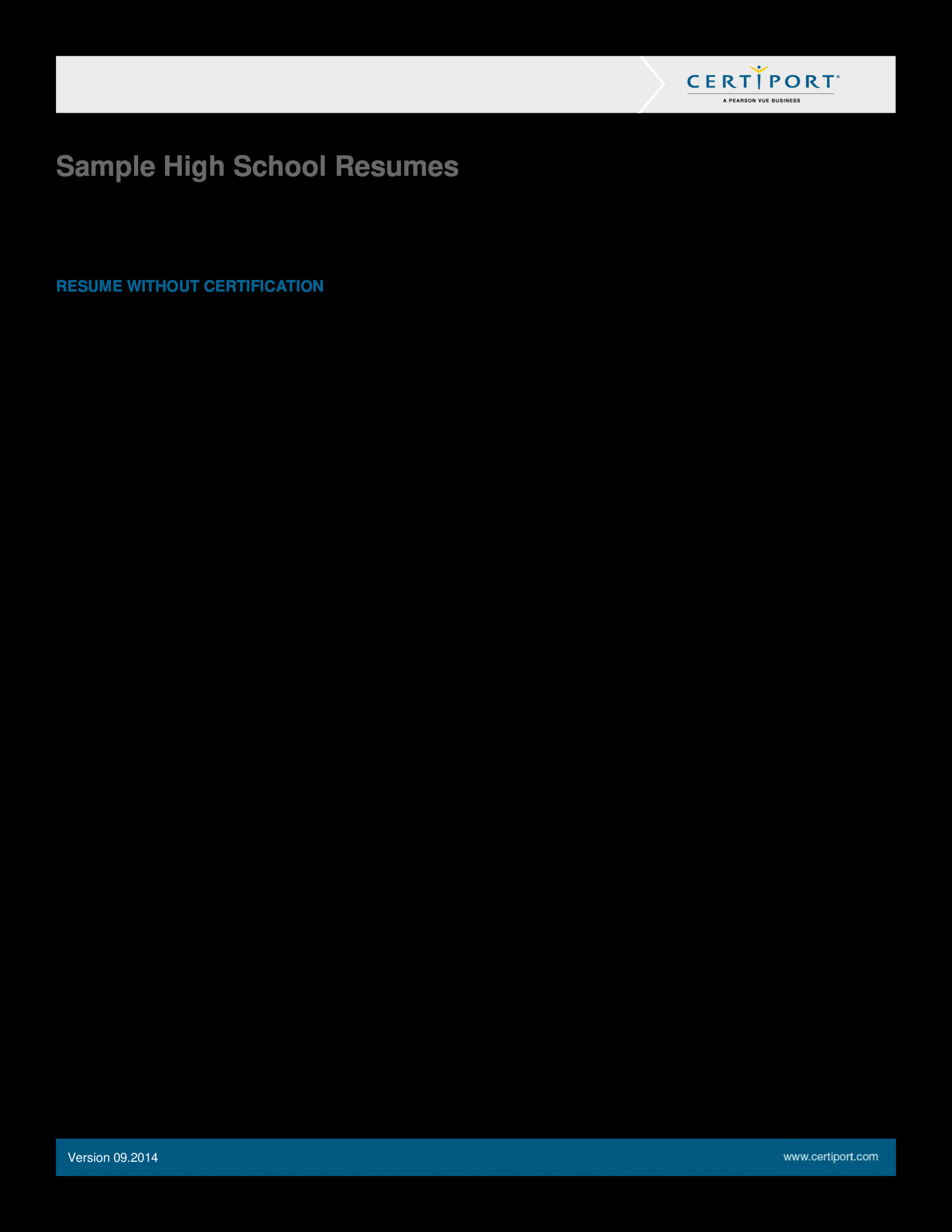 Basic Resume Samples for Highschool Students Sample High School Student Resume