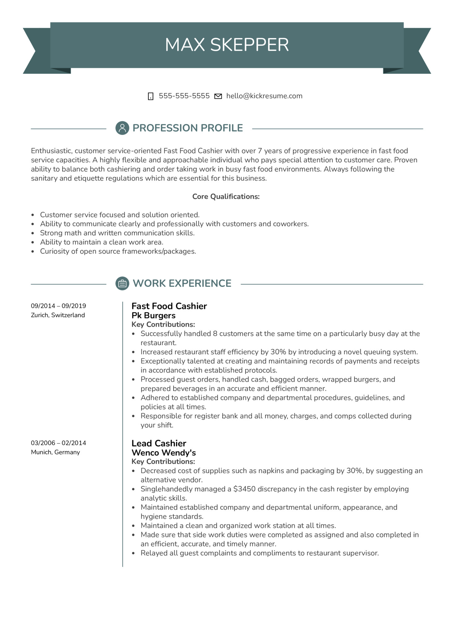 Fast Food Customer Service Resume Sample Fast Food Cashier Resume Example Fast Food Customer Service Resume Sample Fast Food Cashier Resume Example
