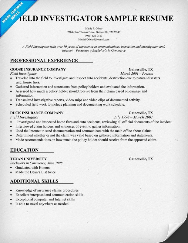 Field Of Interest In Resume Sample Insurance Resume Writing Tips