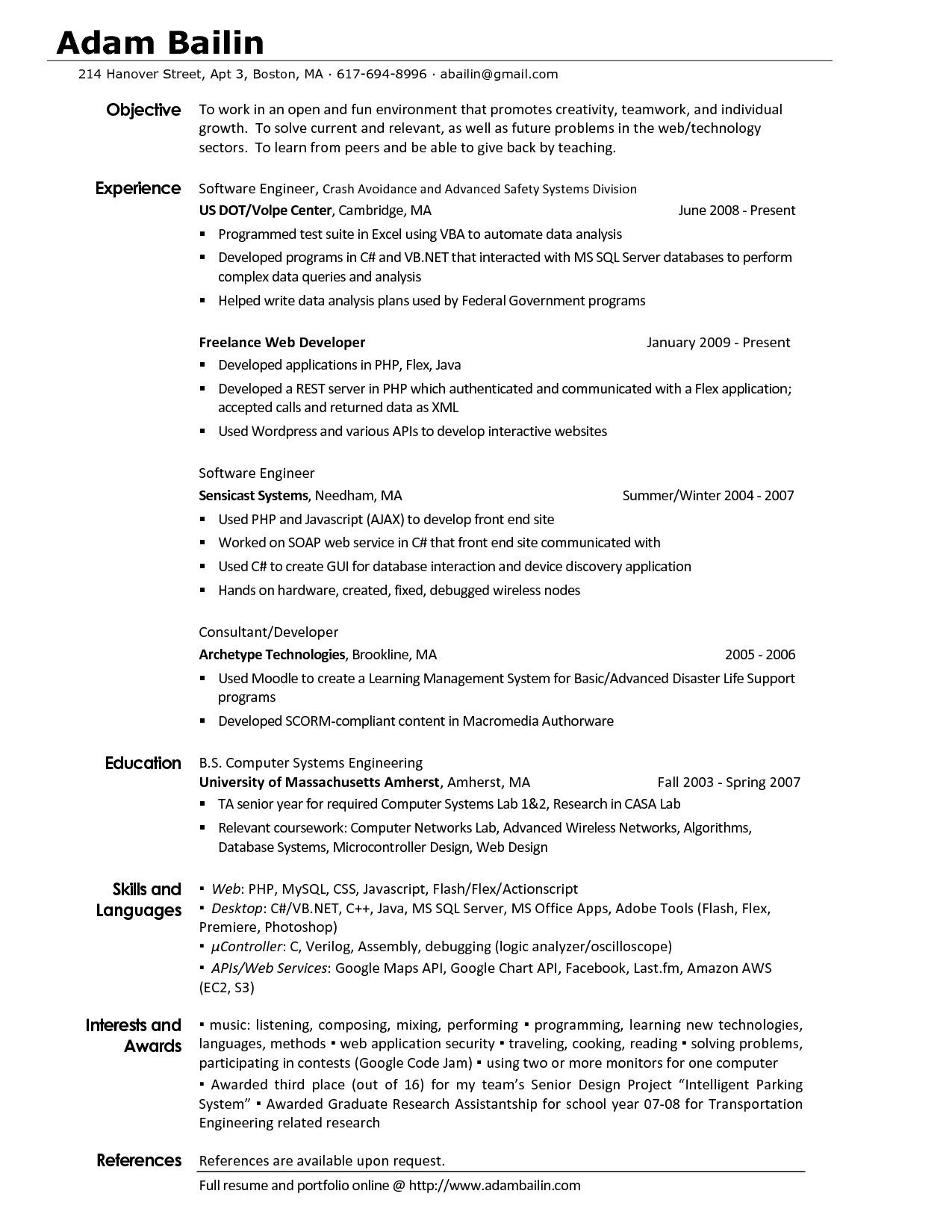Field Of Interest In Resume Sample Resume Section Examples – Salescvfo