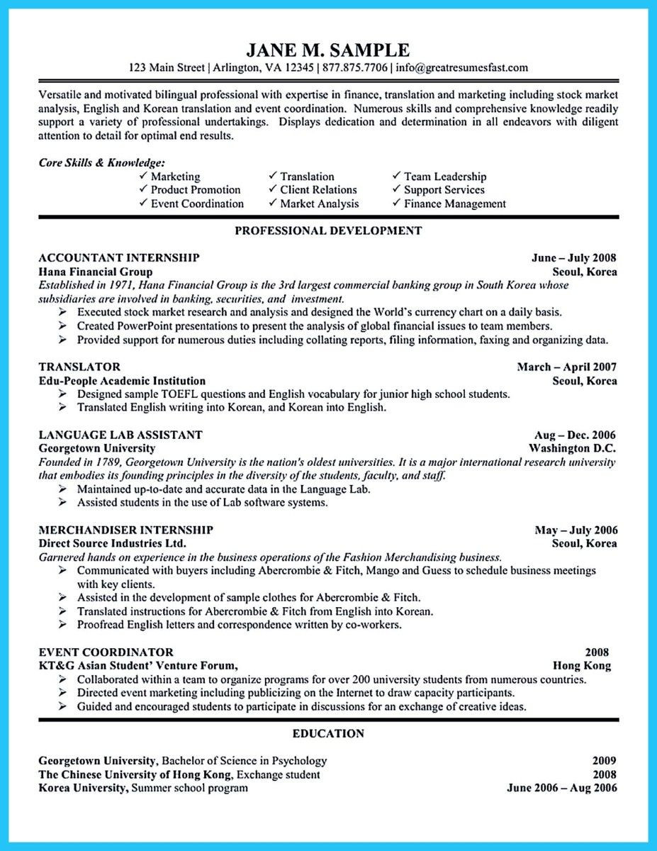 Internship Sample Resume for Accounting Students Nice Sample for Writing An Accounting Resume, Resume Profile …