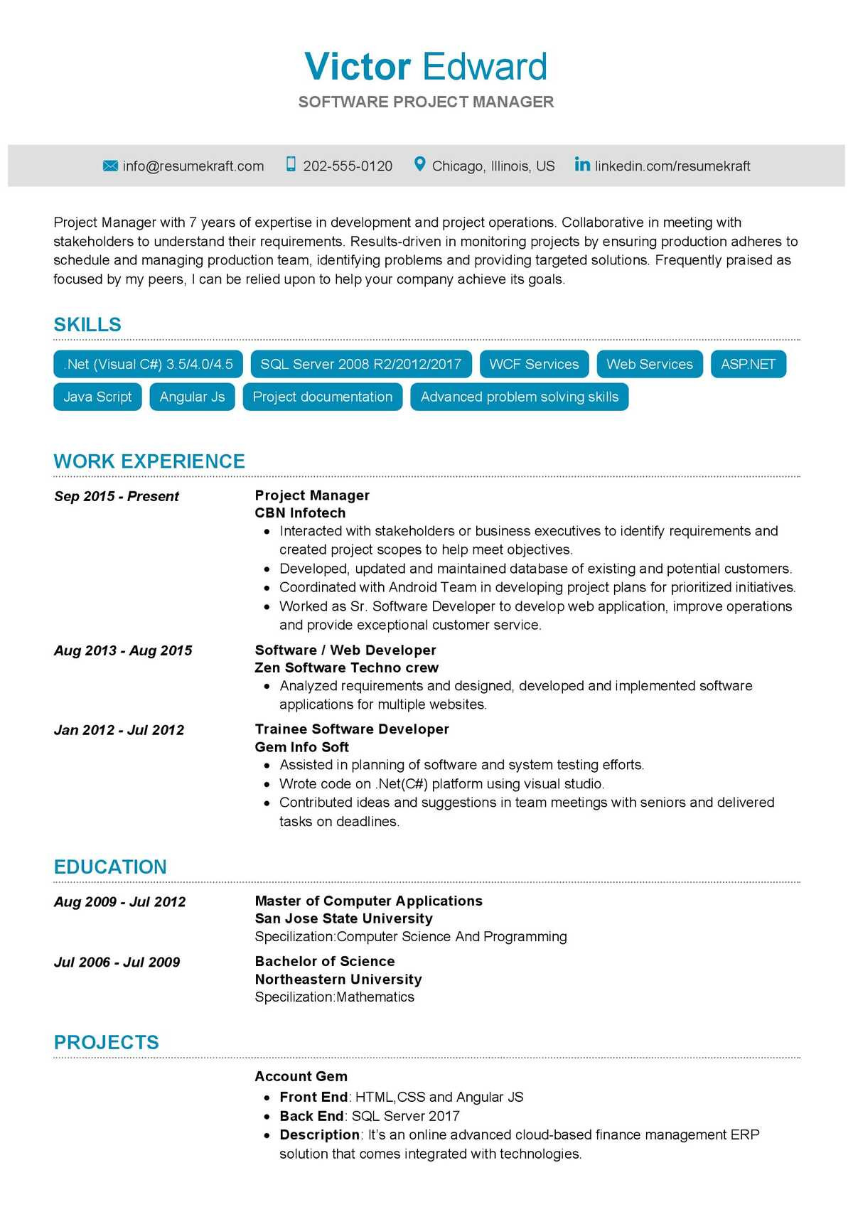 It Project Manager Resume Sample format software Project Manager Resume Sample 2021 Writing Tips …