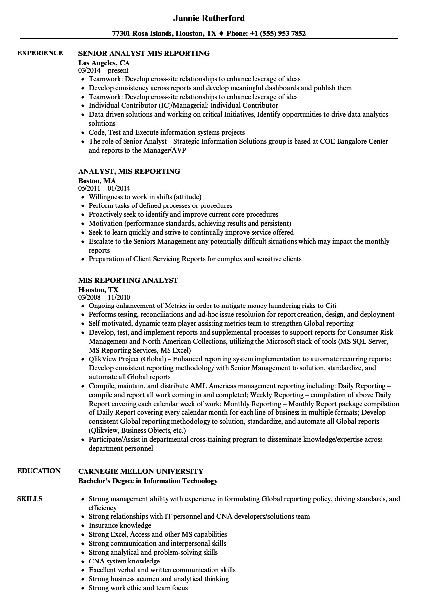 Mis Executive Resume Sample In India Mis Sample Resume