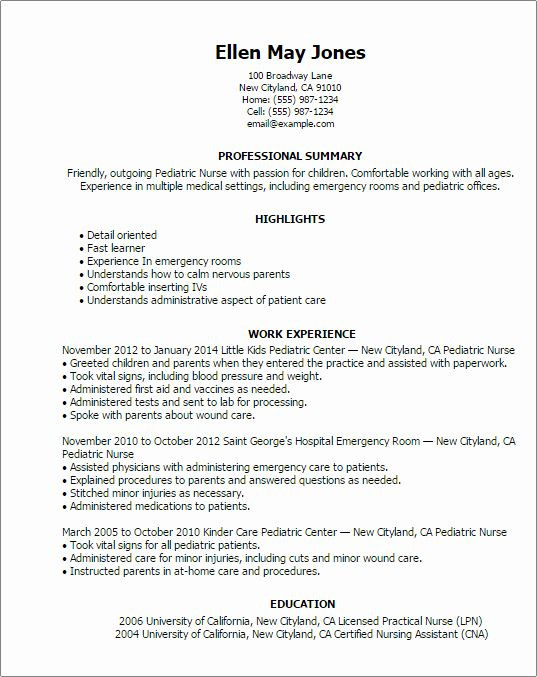 Pediatric Emergency Room Nurse Resume Sample Home Health Nurse Job Description Resume Luxury 1