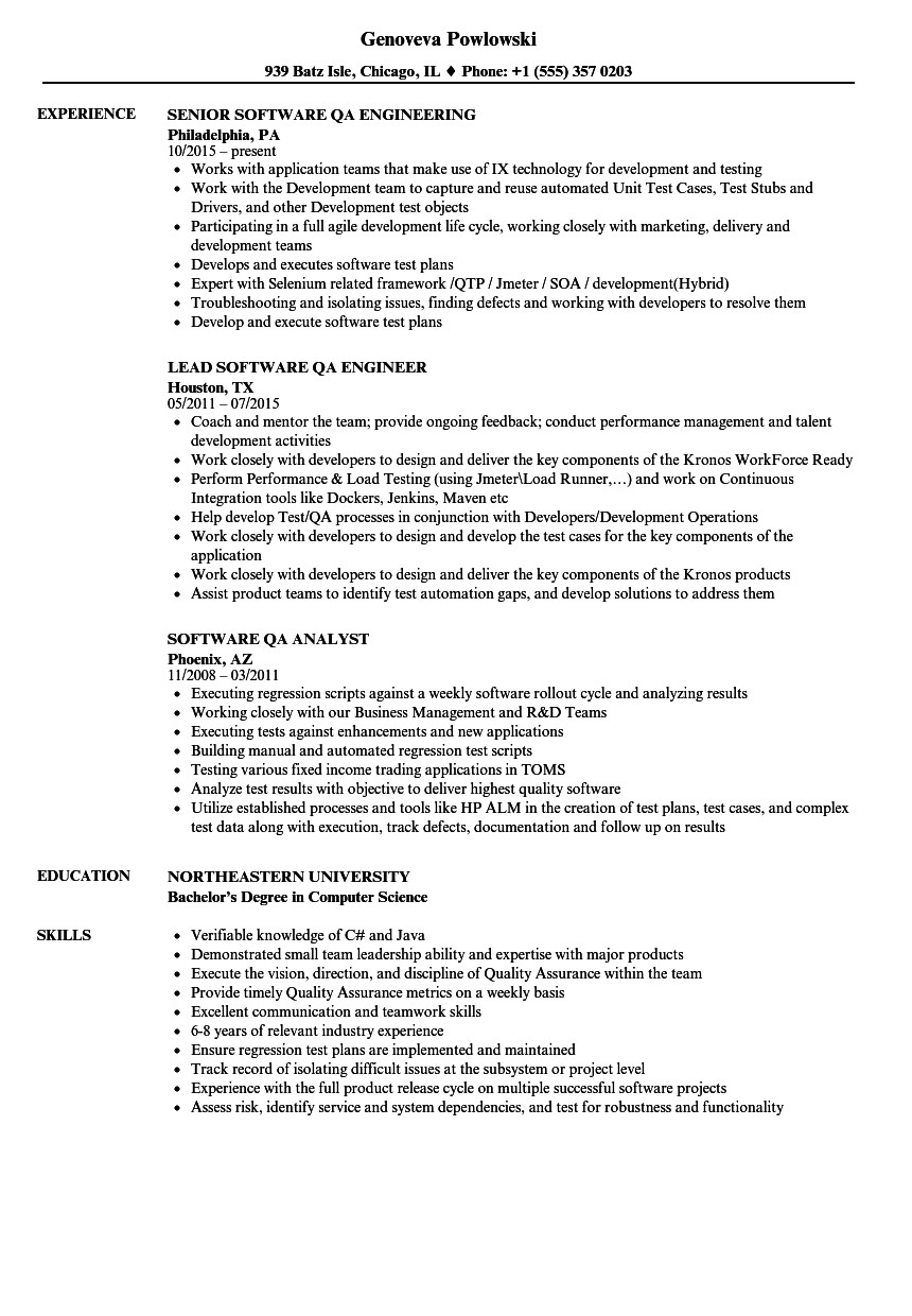 Qa Sample Resume with Banking Experience Sample Qa Tester Resume for Banking Domain Best Resume