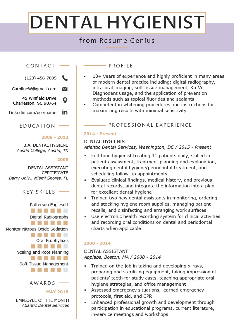 Sample Dental Hygiene Resume for A Recent Graduate Dental Hygienist Resume