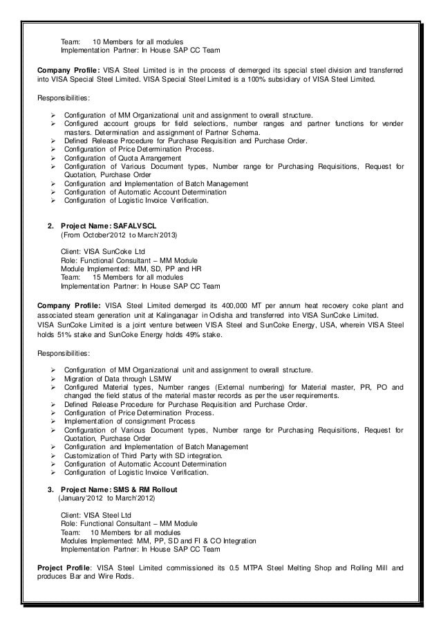 Sample Resume for 2 Years Experience In Sap Pi Sap Pp Resume for 2 Years Experience to whom It May