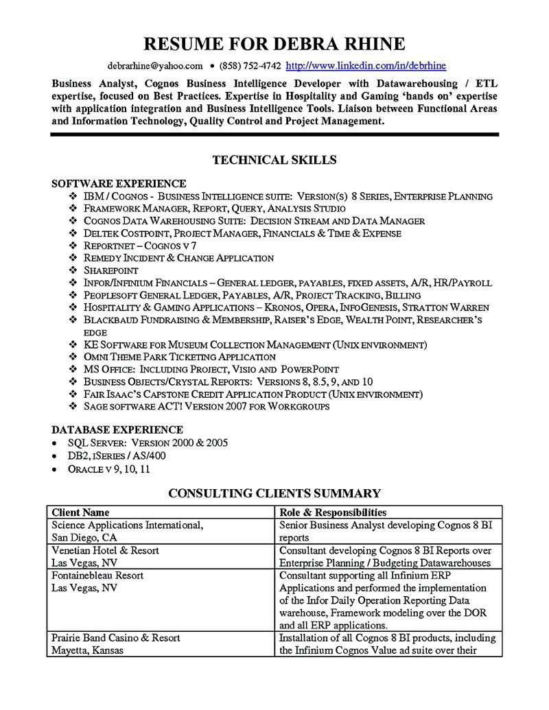 Sample Resume for Business Analyst In Banking Domain Business Analyst Resume Describes the Skills and Expertise Of …
