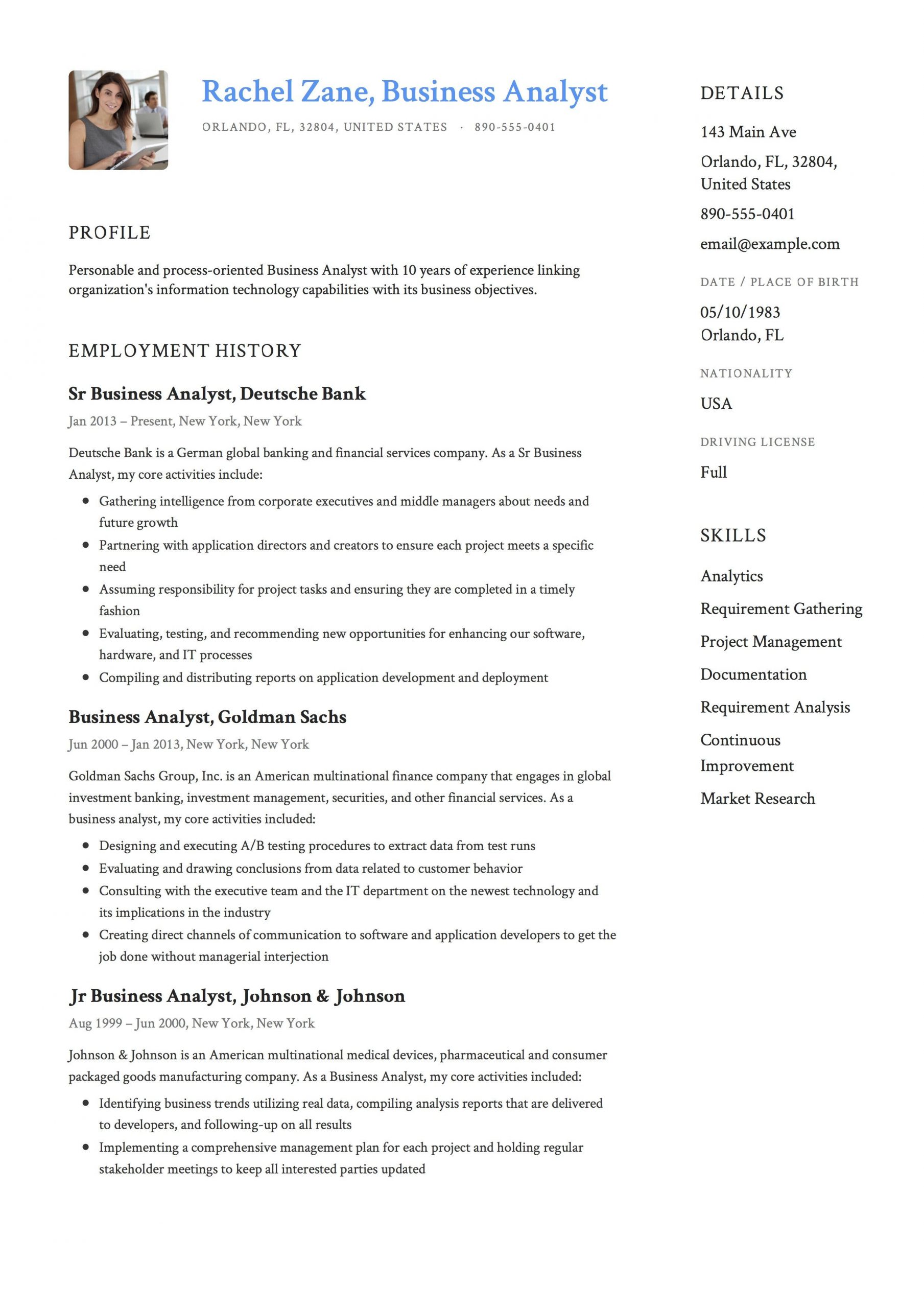 Sample Resume for Business Analyst Position Business Analyst Resume Sample, Template, Example, Cv, formal … Sample Resume for Business Analyst Position Business Analyst Resume Sample, Template, Example, Cv, formal …