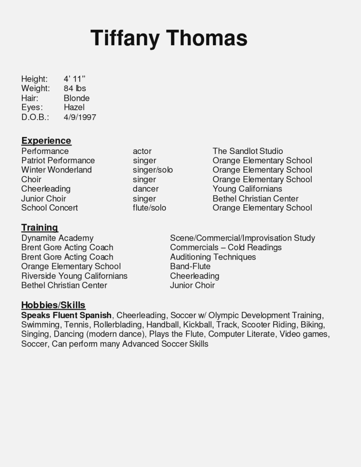 Sample Resume for Child Actor with No Experience How Beginner Actor Resume Template Can Increase Your