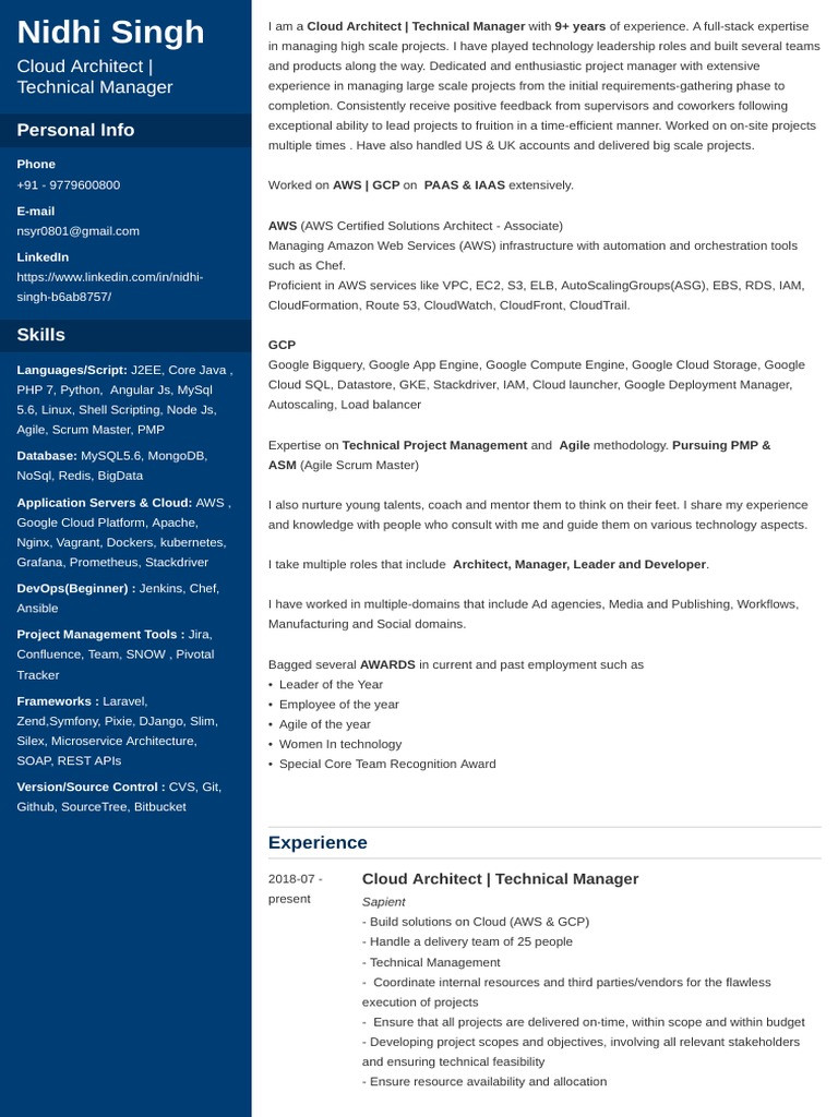 Sample Resume for Cloud Computing Pdf Nidhi Resume Pdf Amazon Web Services Cloud Computing
