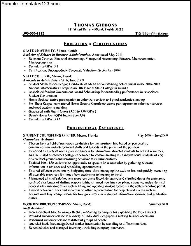 Sample Resume for College Student Applying for Internship College Student Resume for Internship Sample Templates