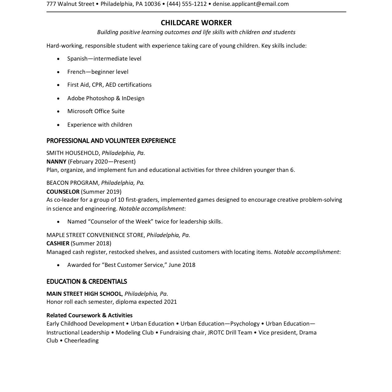 Sample Resume for College Student Looking for Part Time Job Teen Resume Examples with Writing Tips