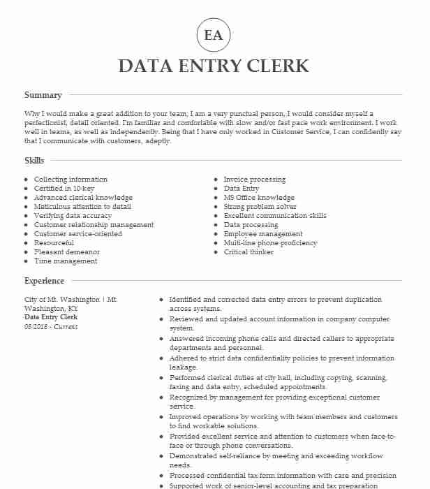 Sample Resume for Data Entry Clerk Position Data Entry Clerk Resume Example Ranstad Us Dallas Georgia