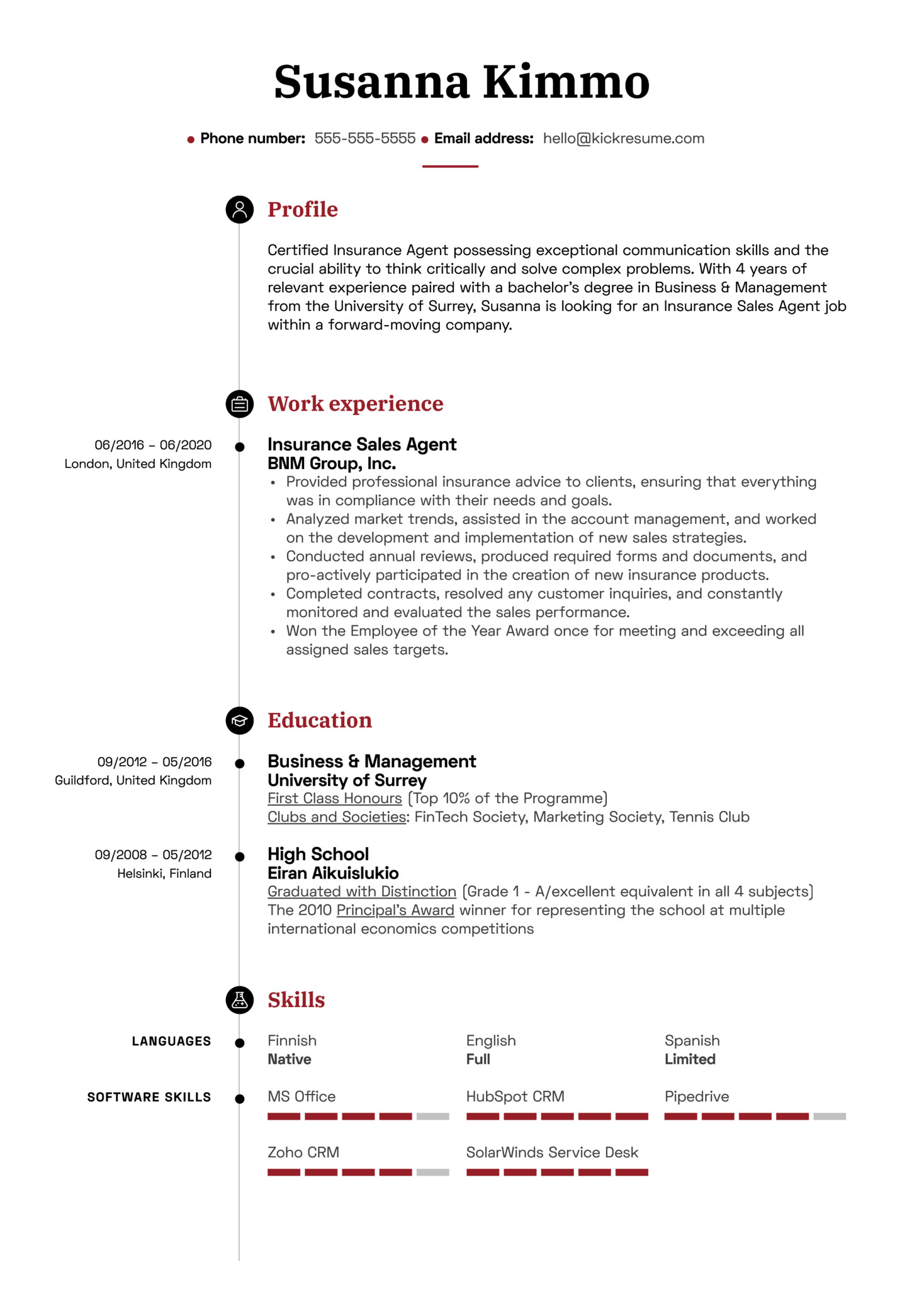 Sample Resume for Experienced Insurance Professional Insurance Sales Agent Resume Example