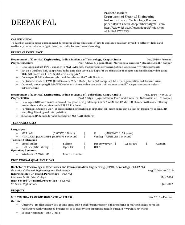Sample Resume for Experienced Mechanical Engineer Free Download 10 Mechanical Engineering Resume Templates Pdf Doc