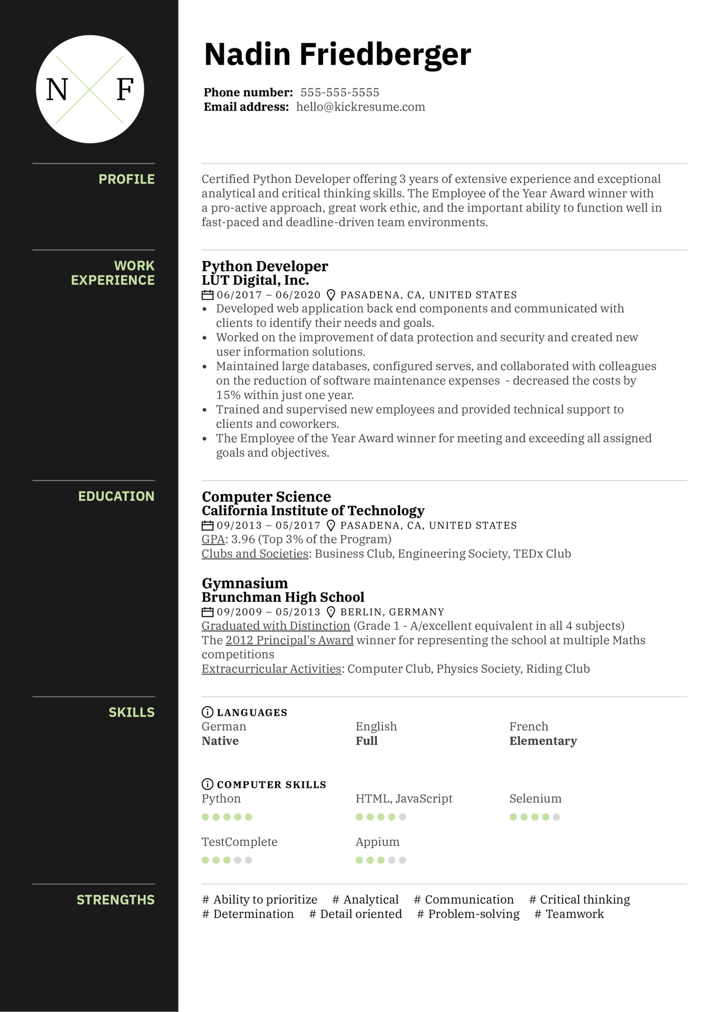 Sample Resume for Experienced Python Developer Python Developer Resume Sample