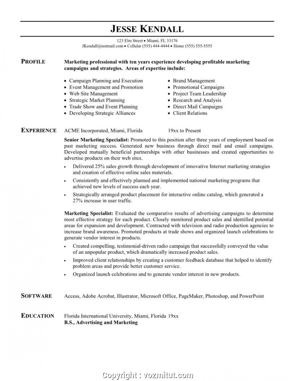 Sample Resume for Experienced Sales and Marketing Professional Best Sample Resume for Experienced Marketing Professional