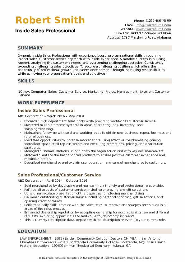 Sample Resume for Experienced Sales Professional Sales Professional Resume Samples