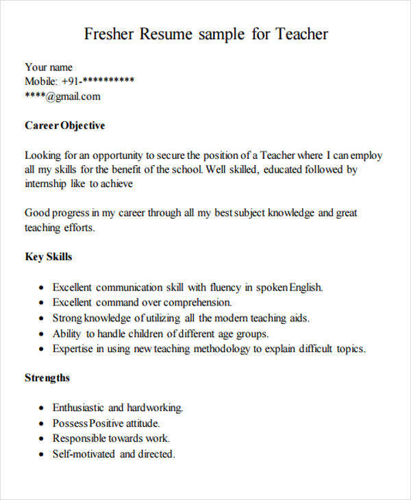 Sample Resume for Montessori Teacher Fresher Resume A Fresher Montessori Teacher