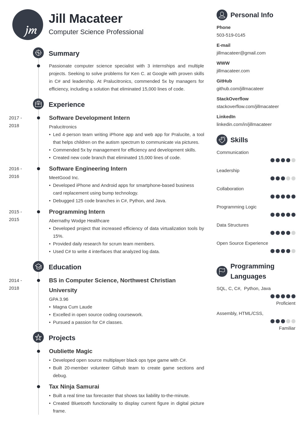 Sample Resume for Ms In Computer Science In Usa Puter Science Cs Resume Example & Template for 2021 Sample Resume for Ms In Computer Science In Usa Puter Science Cs Resume Example & Template for 2021
