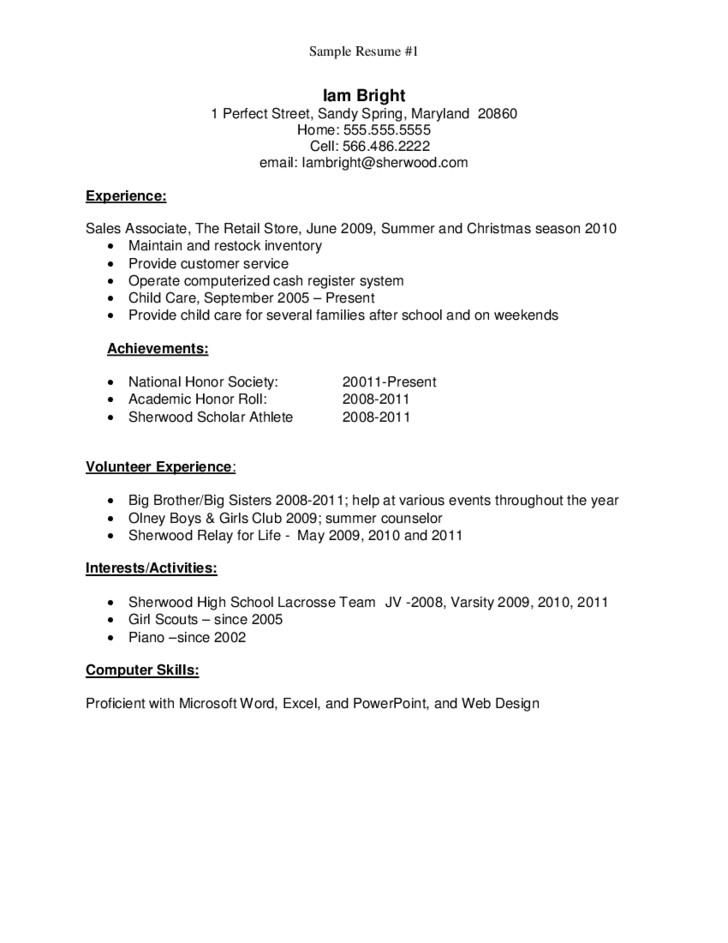 Sample Resume for New High School Graduate Sample Resume for High School Graduate Free Download
